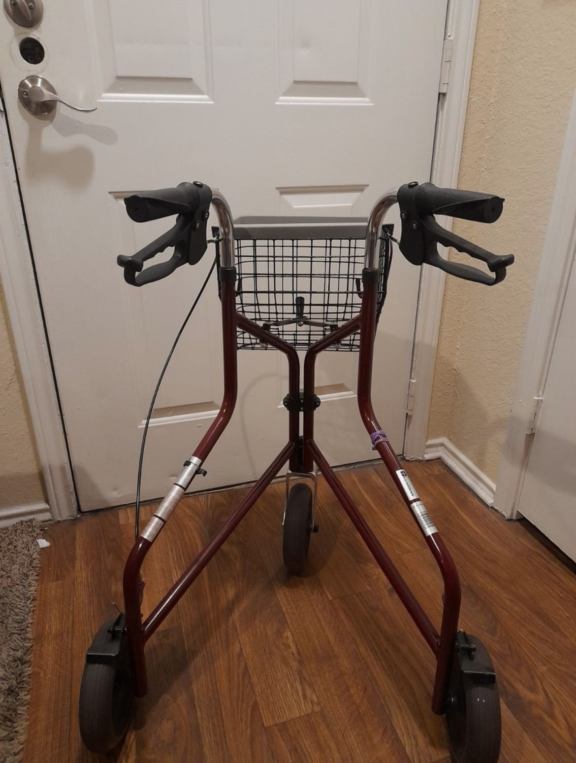 Heavy-Duty Folding Rollator Walker with Basket & Tray - Image 6