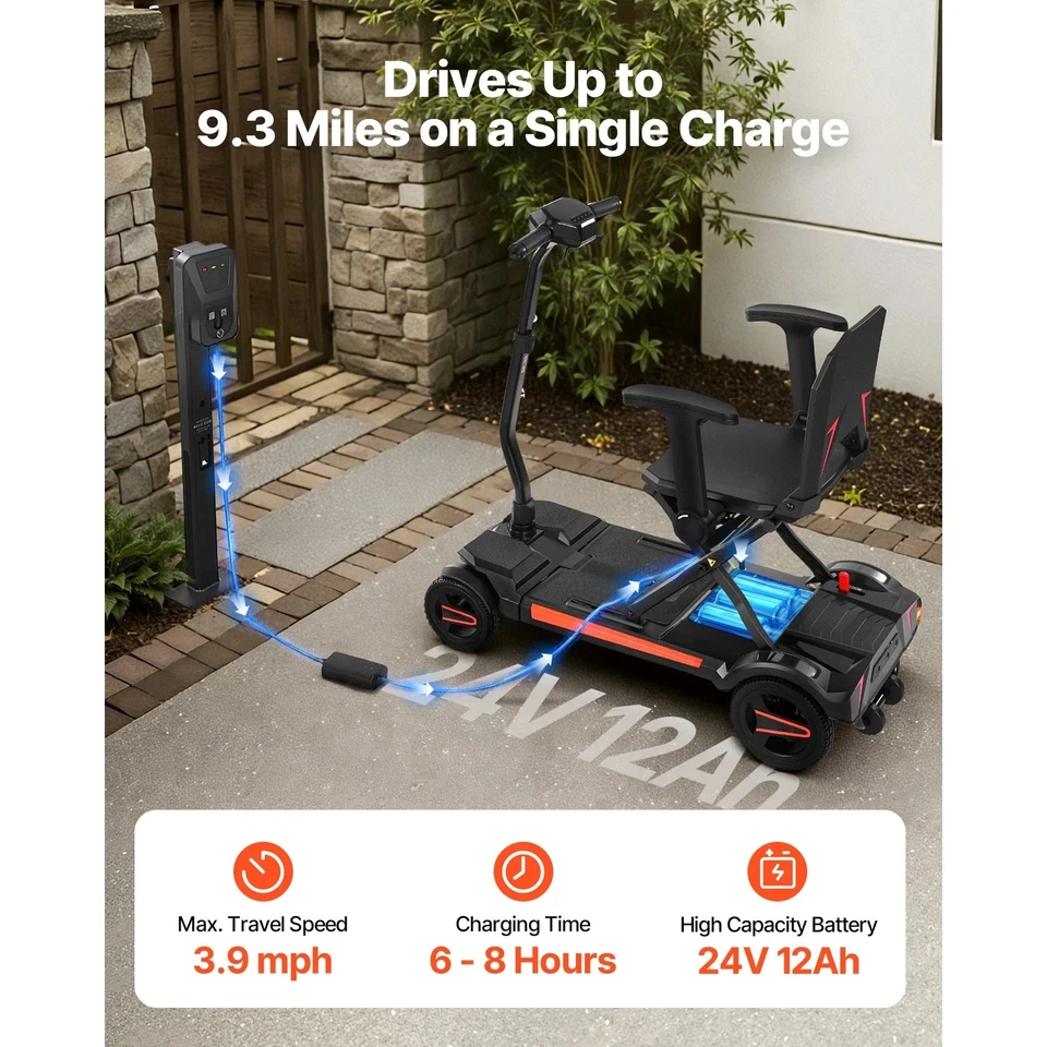 Uimoso 4-Wheel Electric Mobility Scooter with Automatic Folding & Remote Control - Image 2