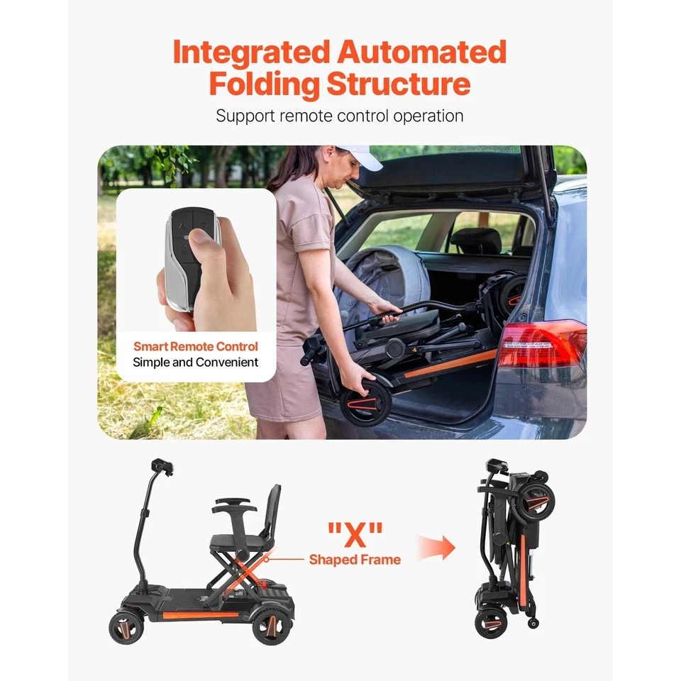 Uimoso 4-Wheel Electric Mobility Scooter with Automatic Folding & Remote Control - Image 12